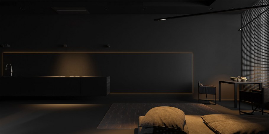 Темное освещение в интерьере Минимализм