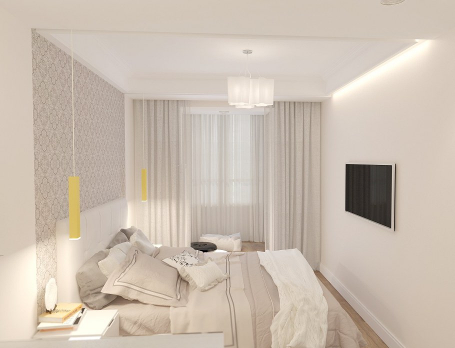 Спальня в песочных тонах