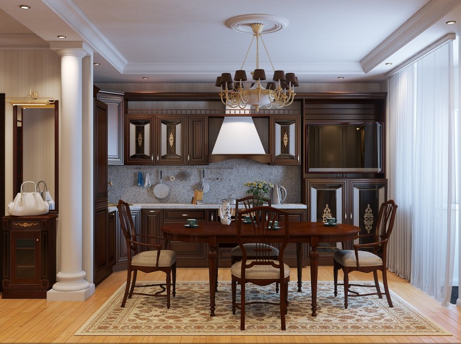 Кухня студия Неоклассика 20кв