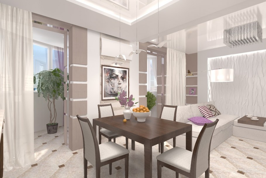 Кухня-столовая на 50 кв м