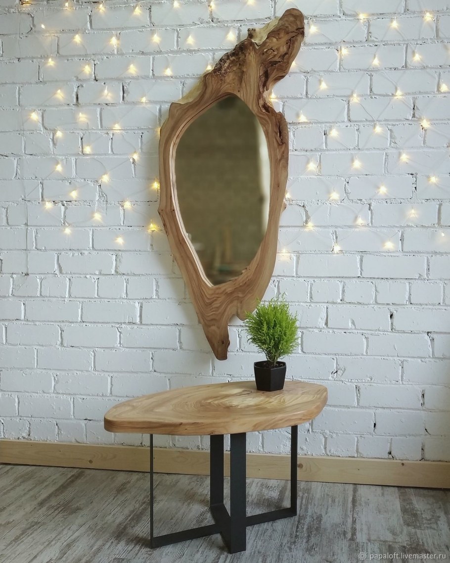 Зеркало из слэба карагача