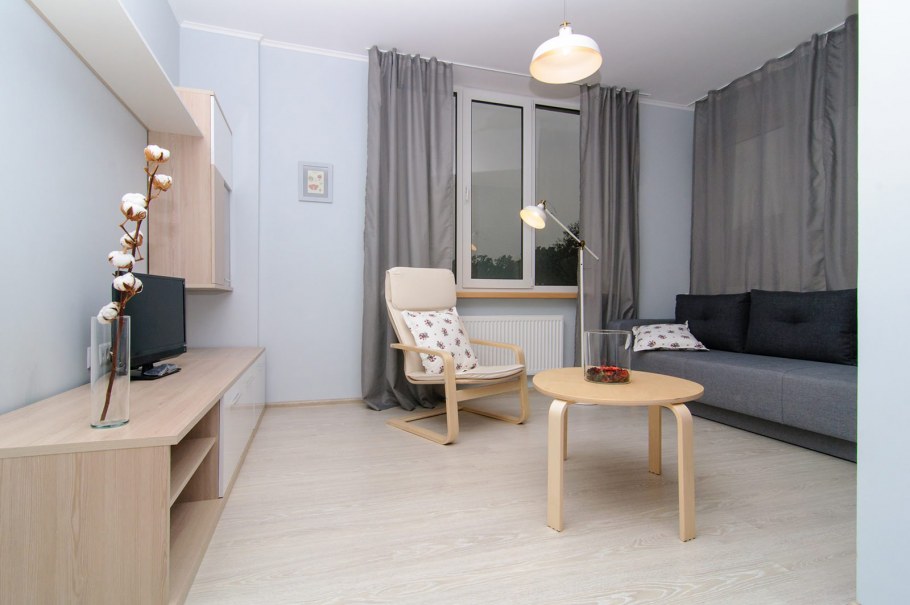 Лаконичный дизайн однокомнатной квартиры для семьи