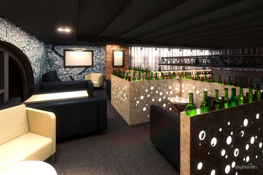 Интерьер ночного клуба в стиле лофт