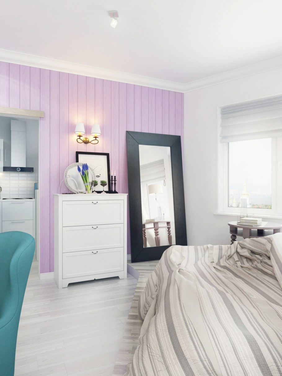 Светло сиреневый цвет стен