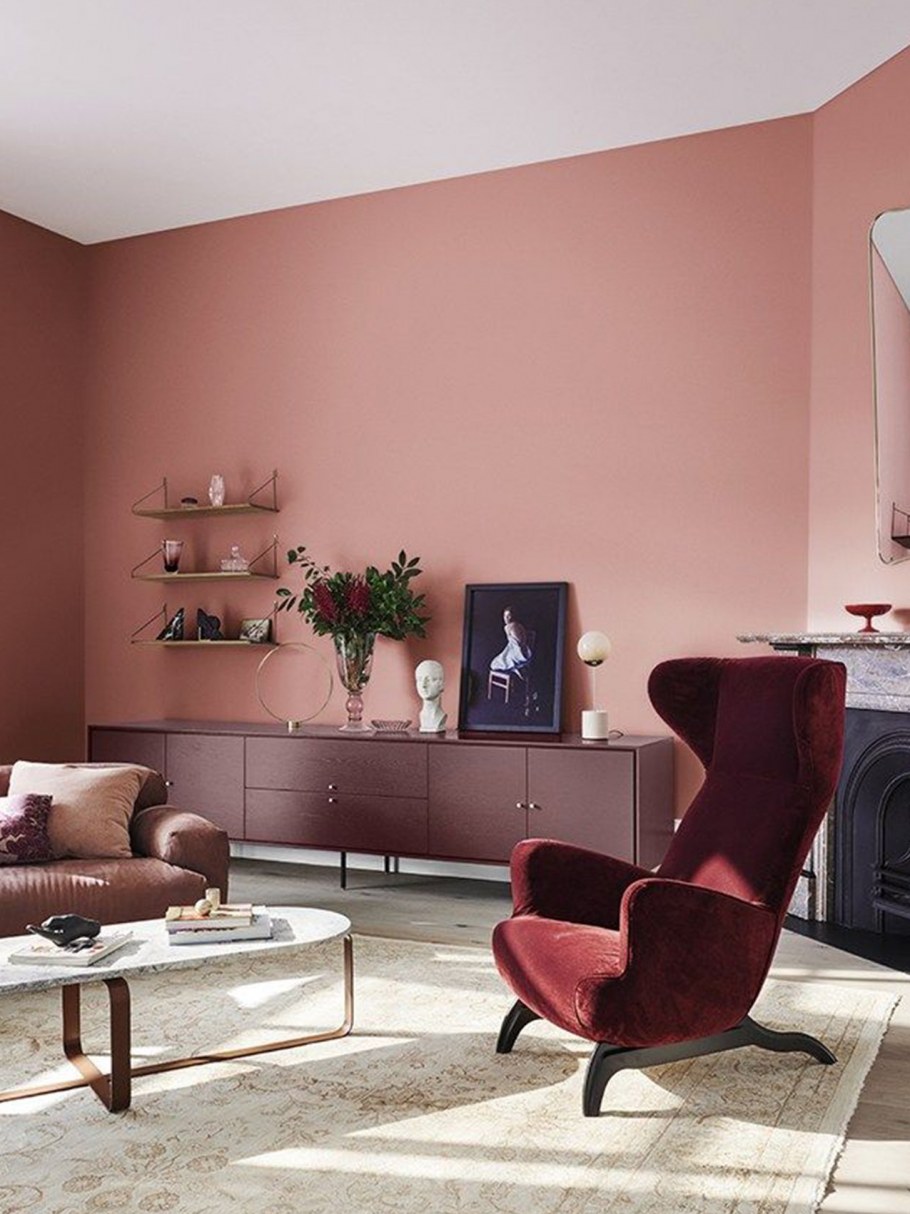 Серо-розовый интерьер