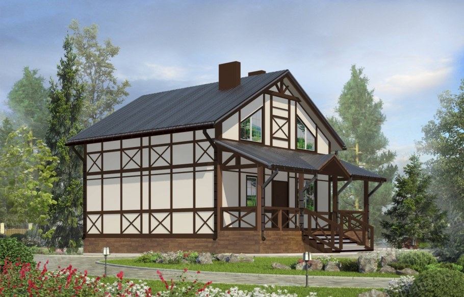 Терраса в стиле фахверк