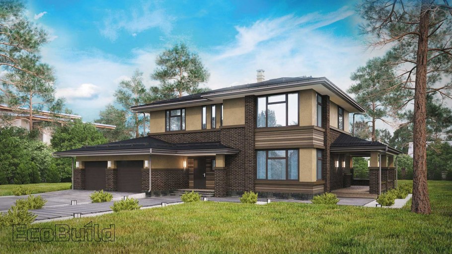 Коттедж в стиле Райта