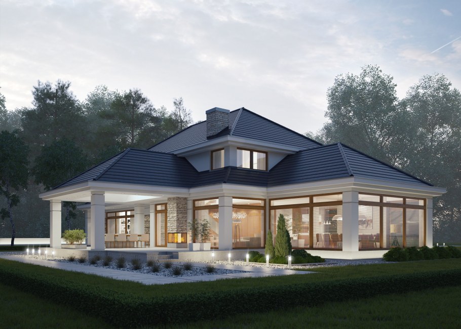 Современный 1 этажный дом