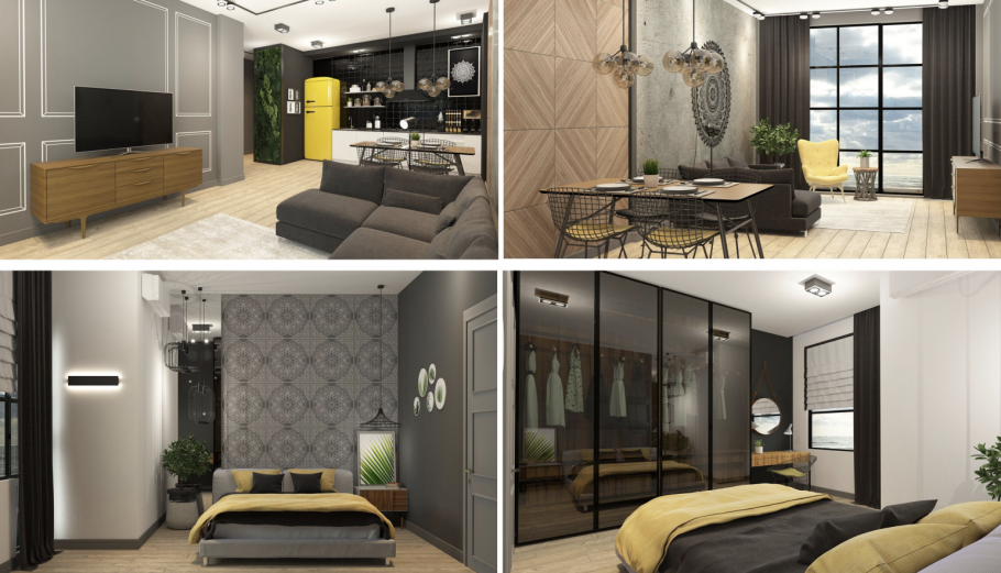 Sketchup визуализация кухни