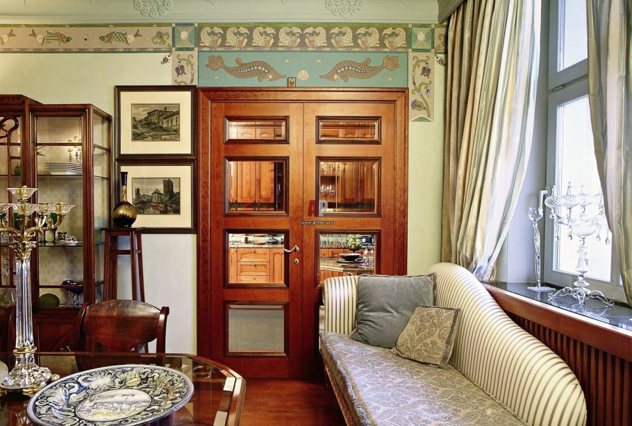 Интерьер гостиной в стиле арт нуво