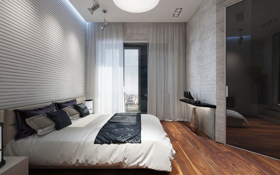 Спальня холостяка лофт