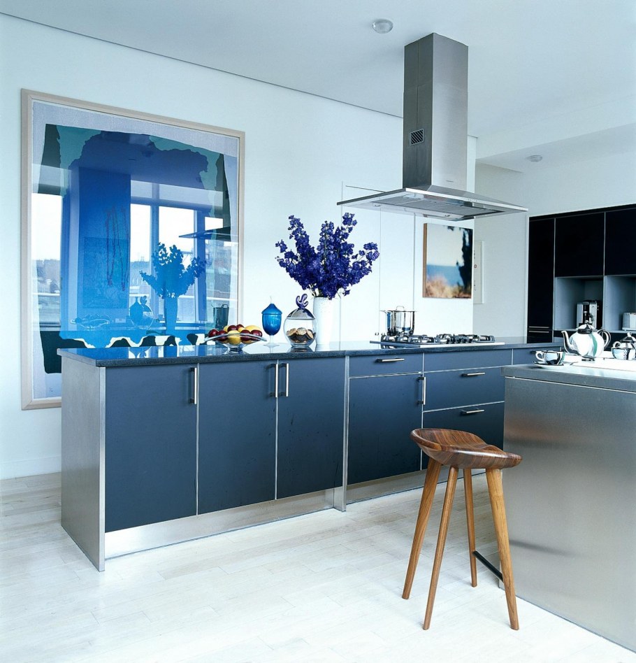 Кухня в стиле Модерн синяя