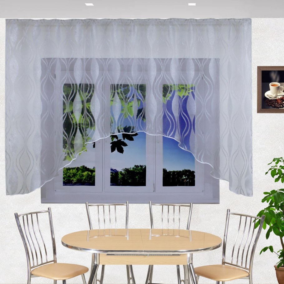 Занавески на кухню аркой