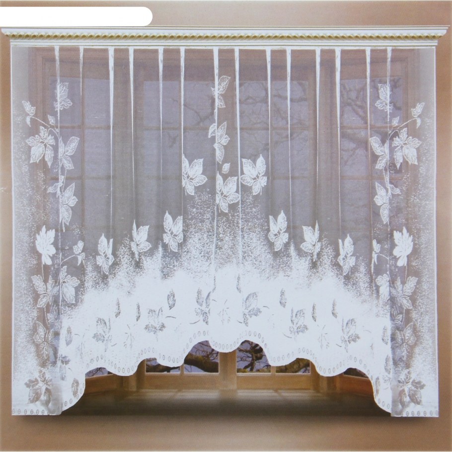 Штора кухонная со шторной лентой, ширина 260 см, высота 160 см, цвет белый