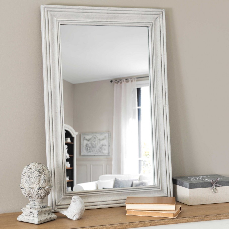 Зеркало в раме Scandi 33х123 см, белый