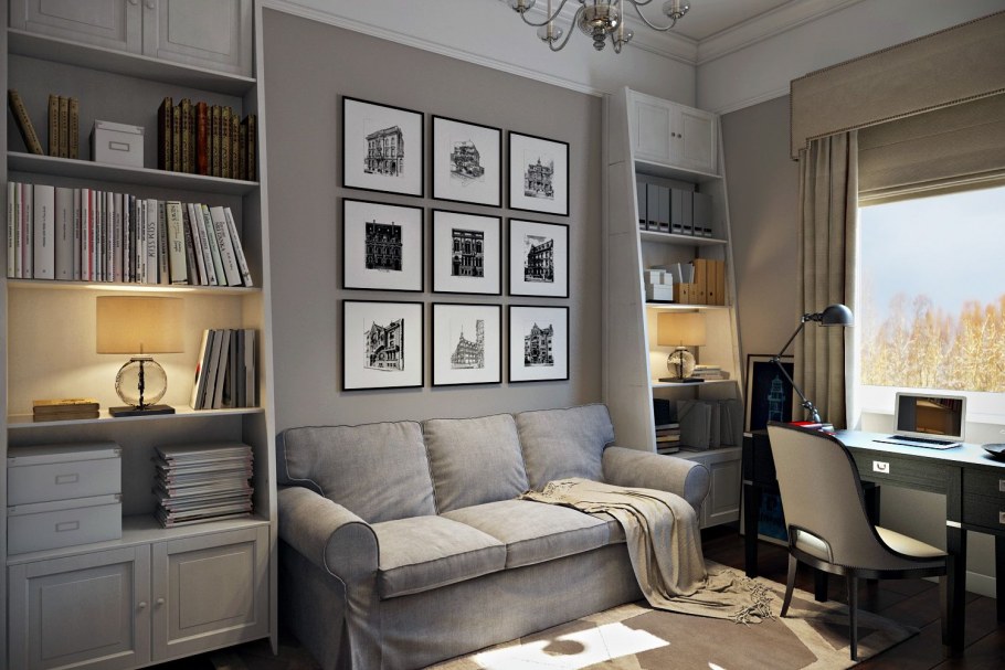 Кабинет в маленькой комнате