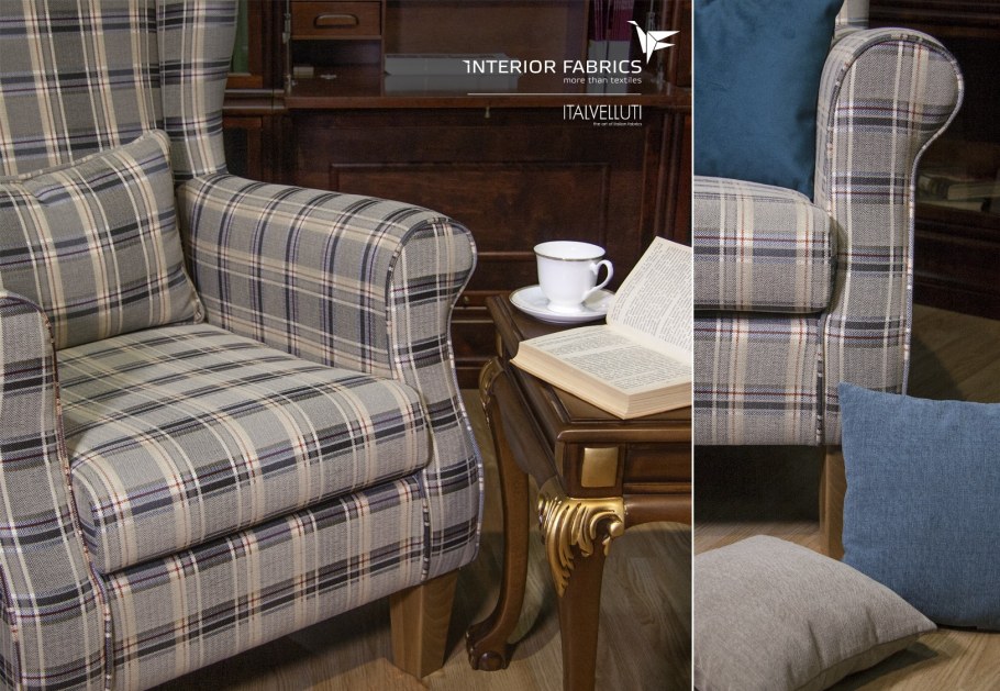 Ткань для дивана клетка