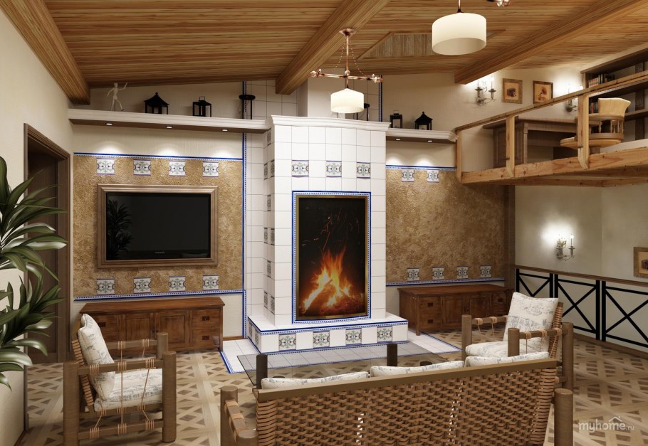 Блок Хаус в интерьере предбанника