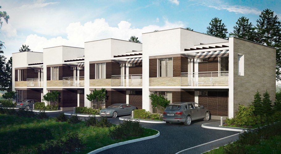 Таунхаус с плоской крышей