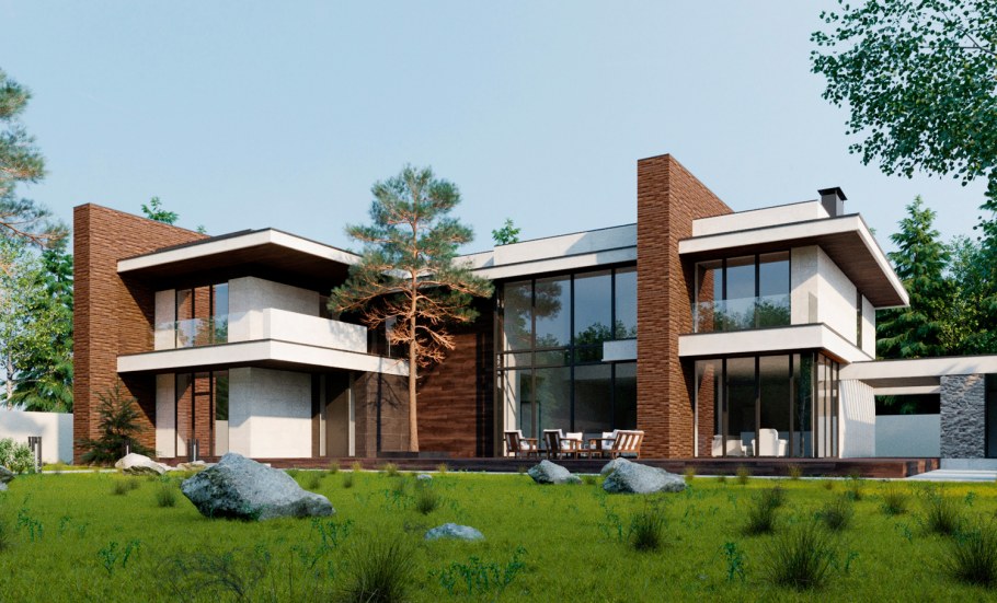 Стиль Райт загородных домов