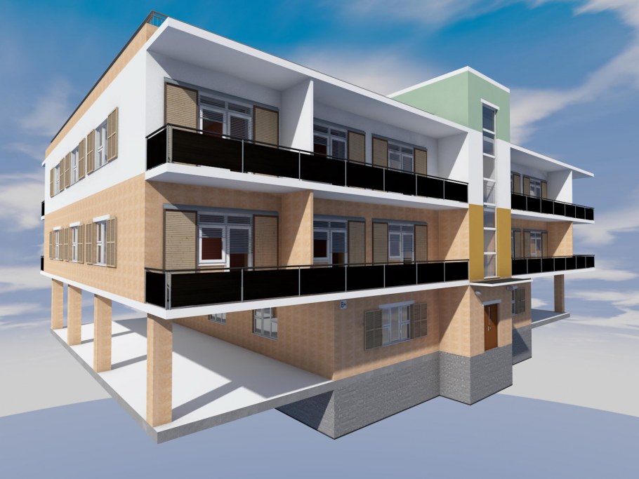 Трехэтажный многоквартирный дом