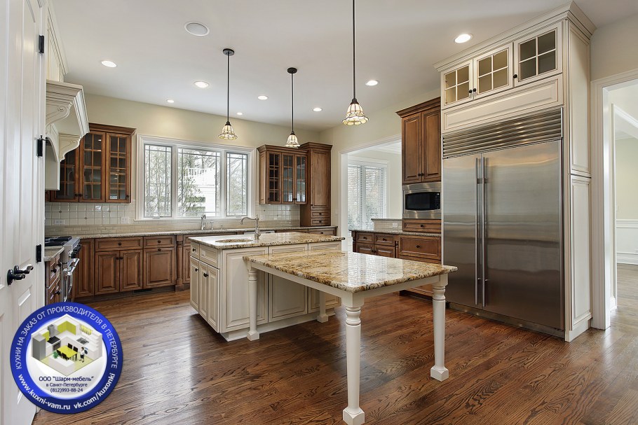 П образные кухни с островом