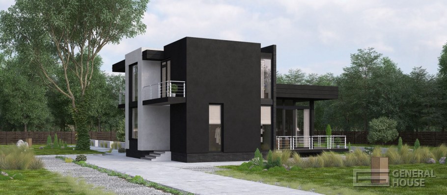 Маленький дом с стиле Хай тек планировка