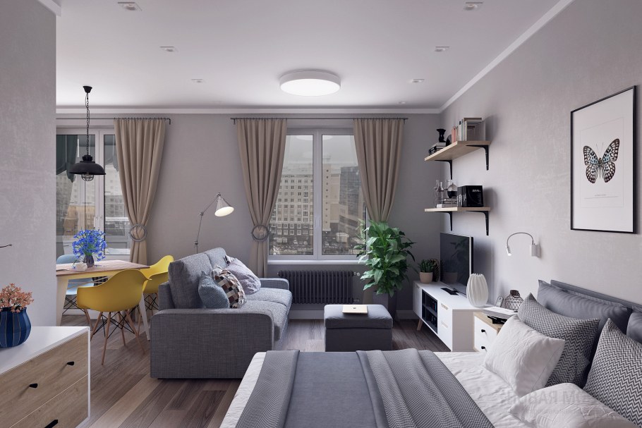 Стильная однокомнатная квартира 37 кв.м