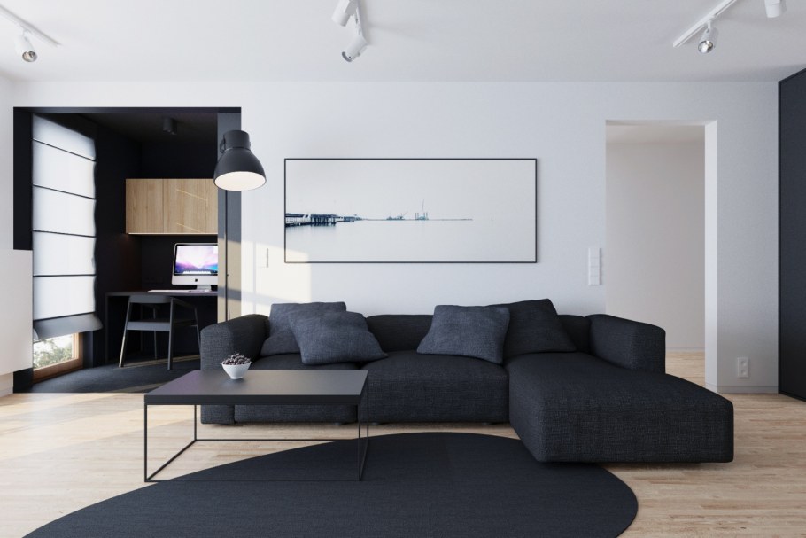 Кухня гостиная с пианино