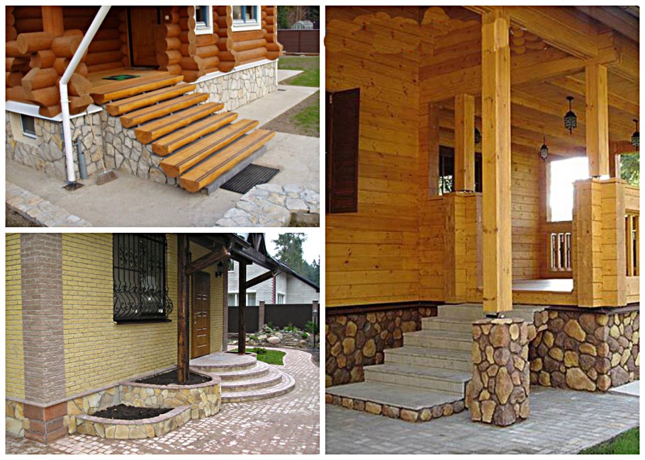 Крыльцо к деревянному дому угловое