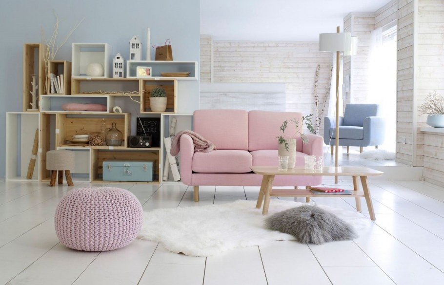 Сочетание пастельных цветов в интерьере