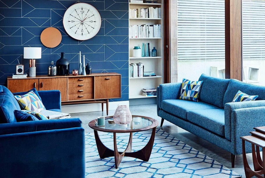 Синий интерьер