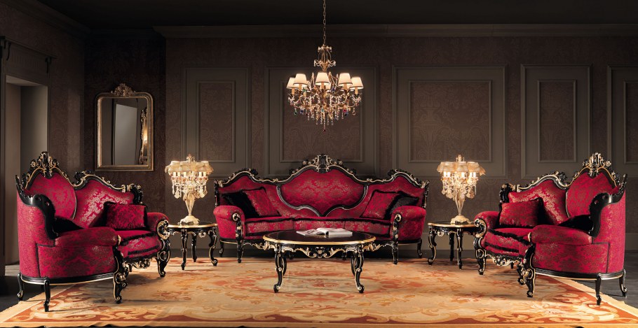 Стиль Барокко бордо в интерьере