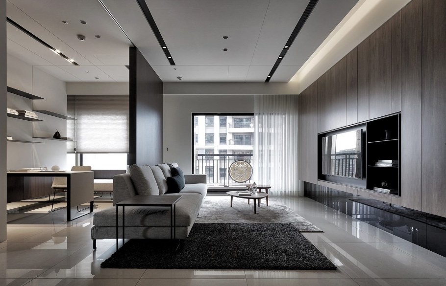 Современные стильные потолки в гостиную