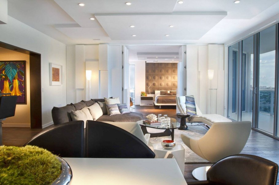 Освещение в гостиной в стиле Контемпорари