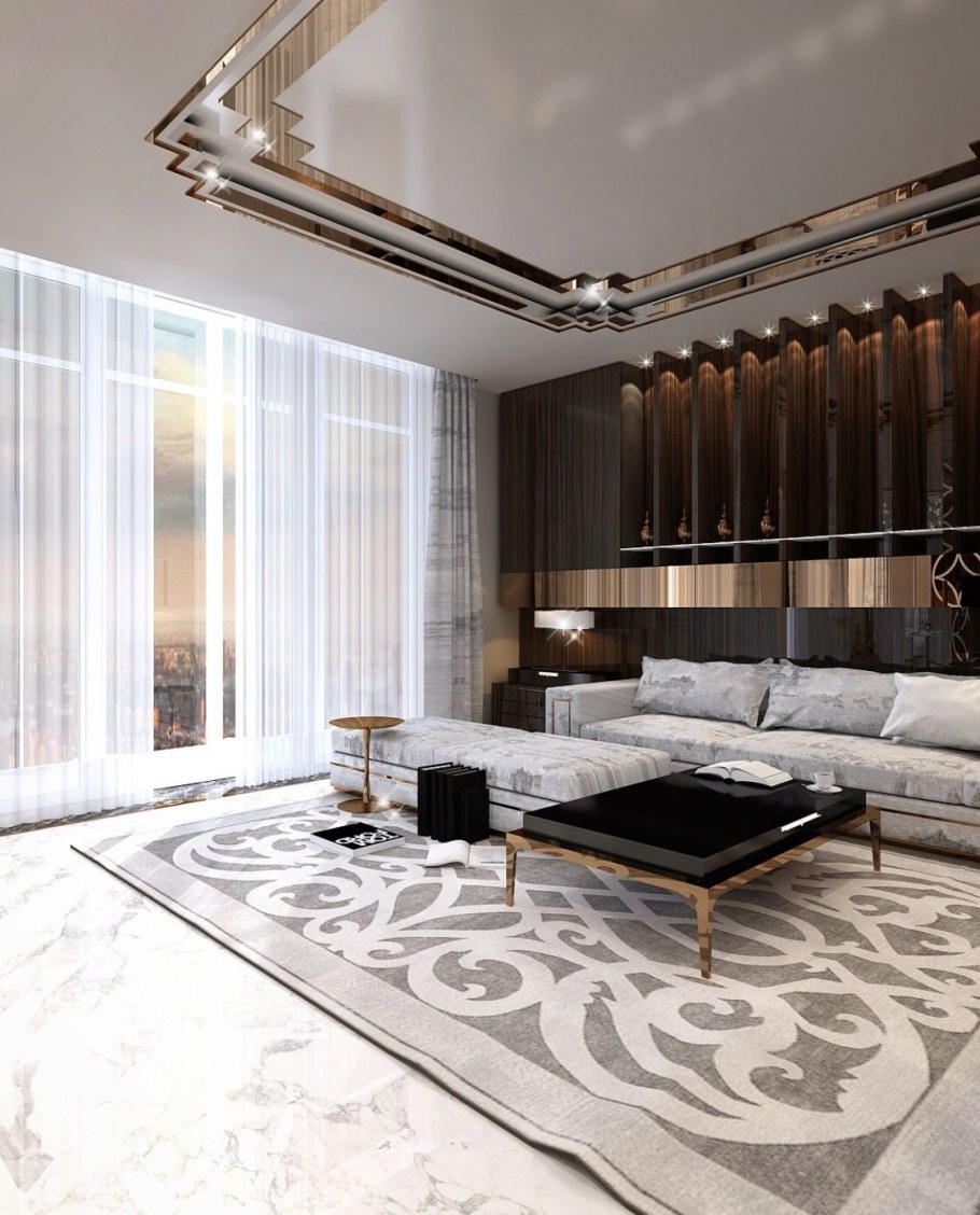 Натяжной потолок в стиле ар деко