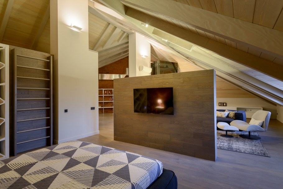 Зонирование мансардного этажа