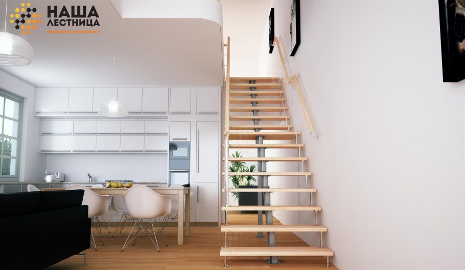 Межэтажная одномаршевая лестница