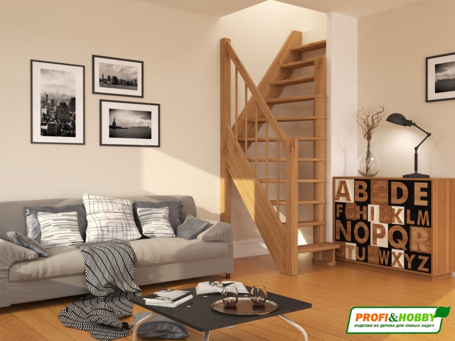 Деревянная лестница лс-91м Базовая