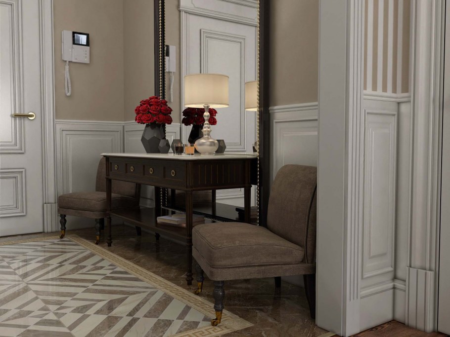 Комната в пудровом цвете