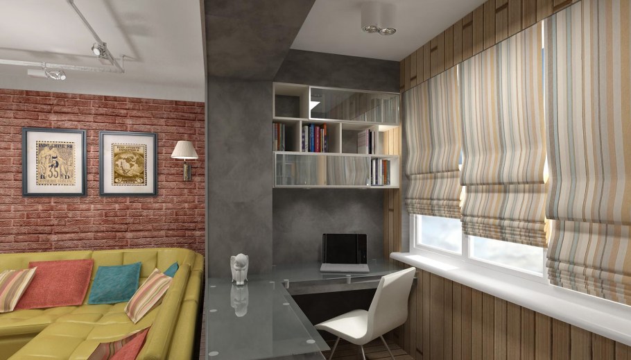 Шторы на балкон лофт