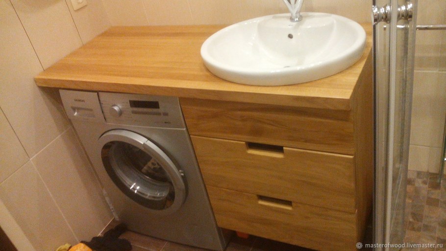 Тумба в ванную из мебельного щита