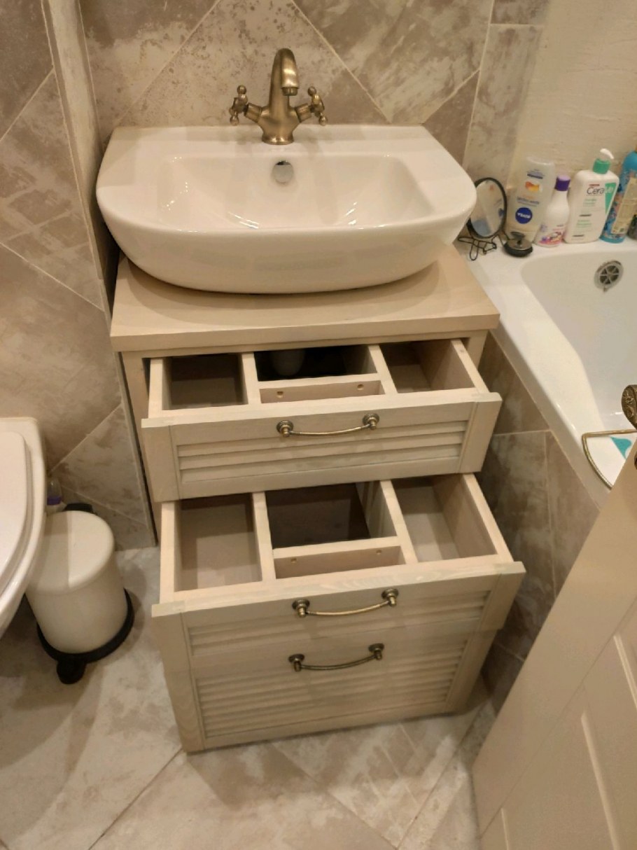 Раковина Ваби Саби микроцемент щелевой слив