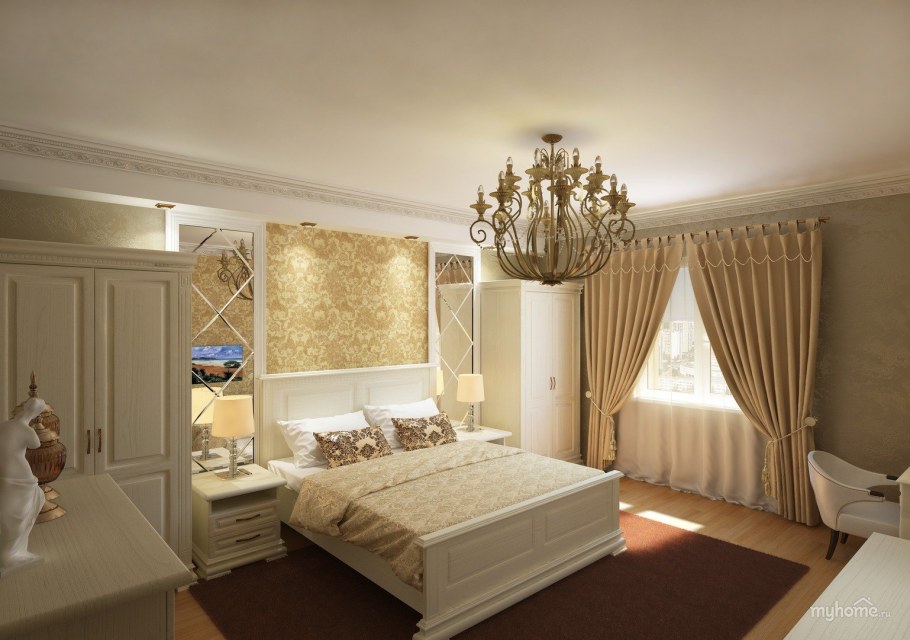 Золотистые стены в интерьере