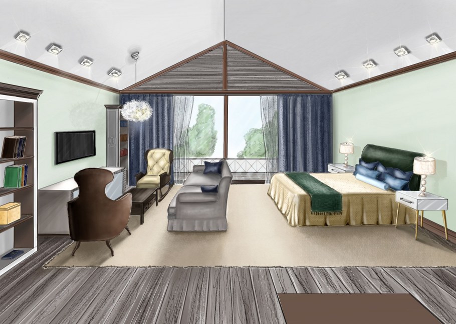 3д визуализация интерьера Sketchup