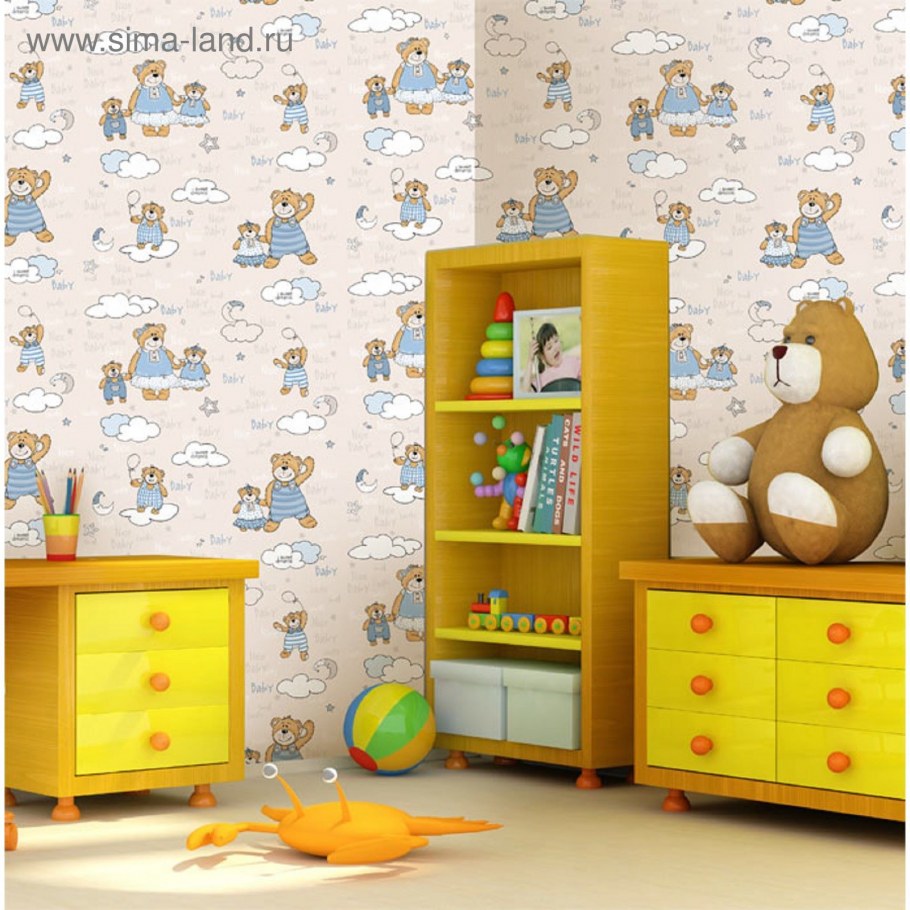 Обои гофр Саратовские обои Мишутка 02 беж абст д с14 ш530мм