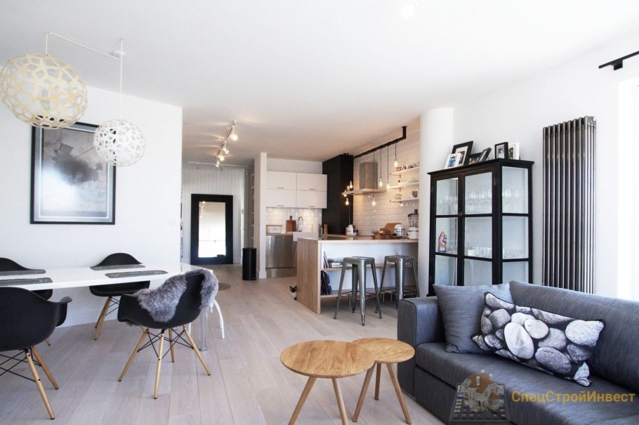 Уютная квартира студия в стиле Сканди