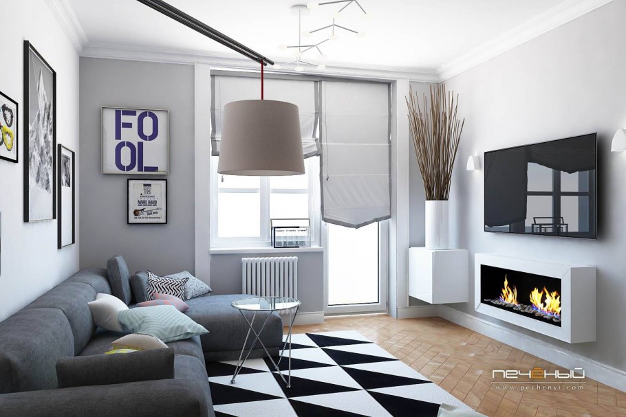 Гостиная 25 кв в скандинавском стиле