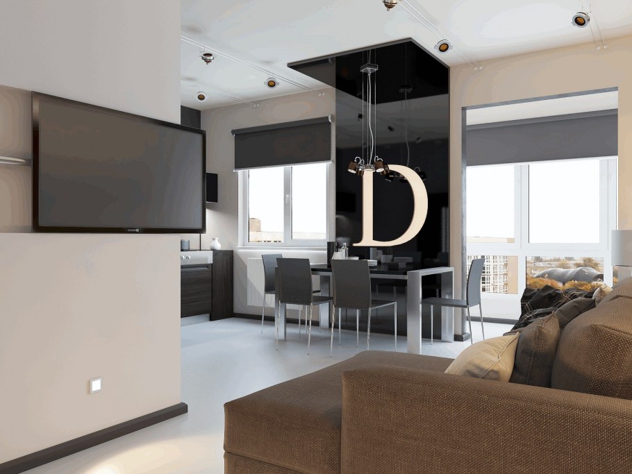 Однокомнатная в стиле Хай тек