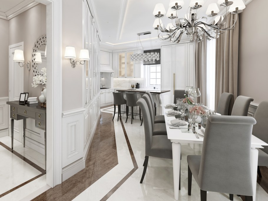 Кухня 25 кв. м. в стиле арт деко